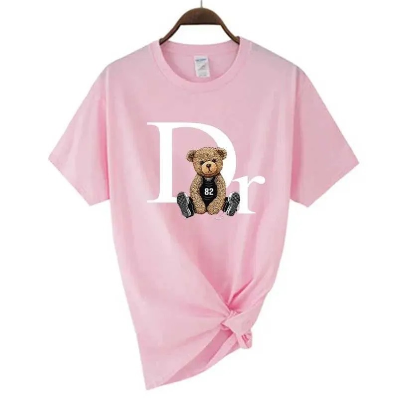 Bear Print T-shirt Autumn And Winter Street Style Loose
