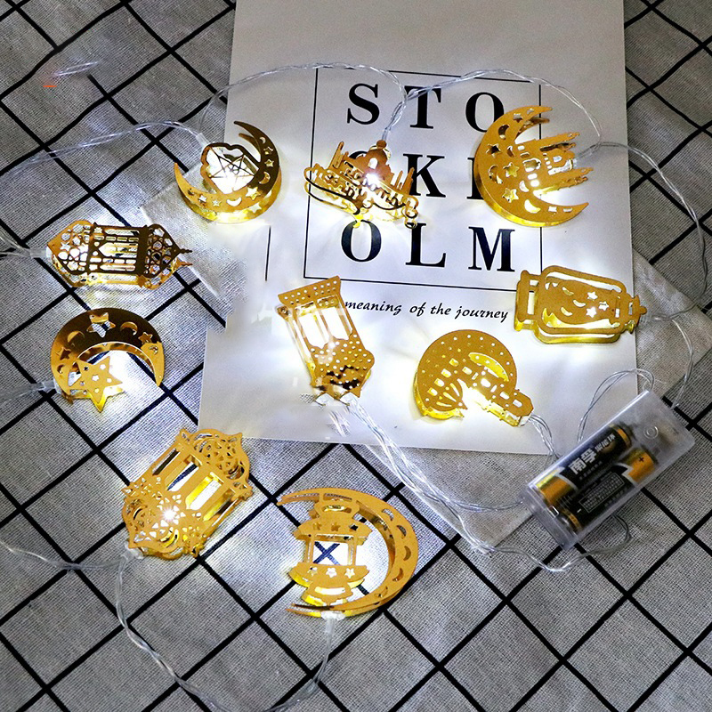 زينة رمضان LED على شكل هلال ونجوم