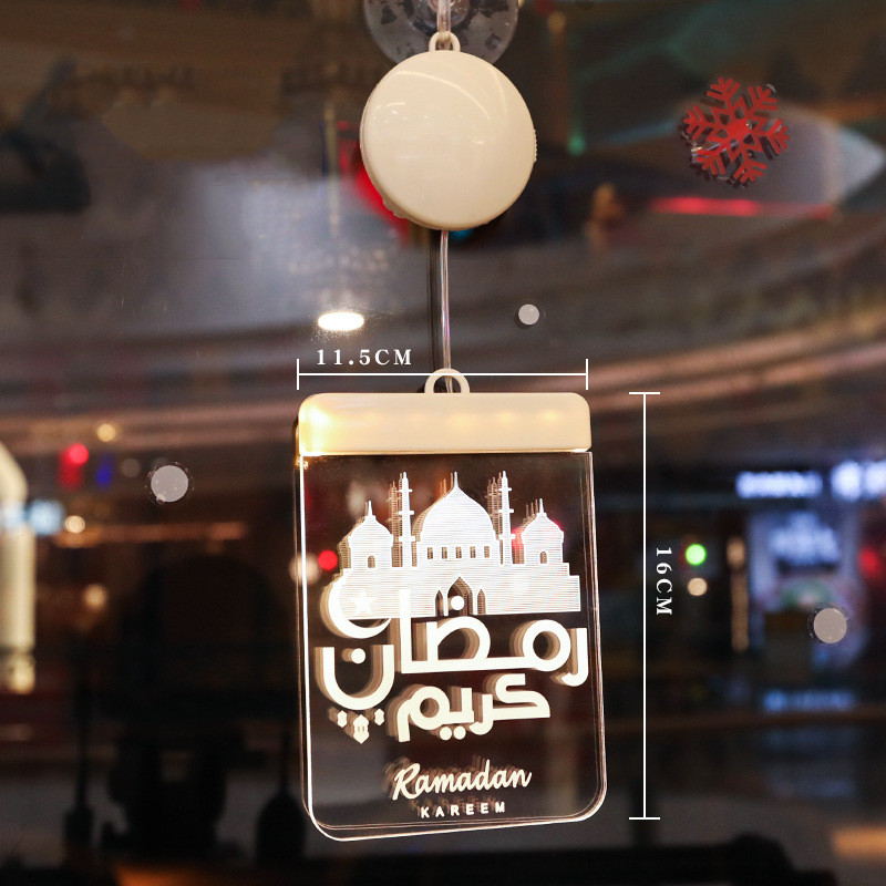 3D Hanging Lamp – Moon and Lantern Design for Ramadan