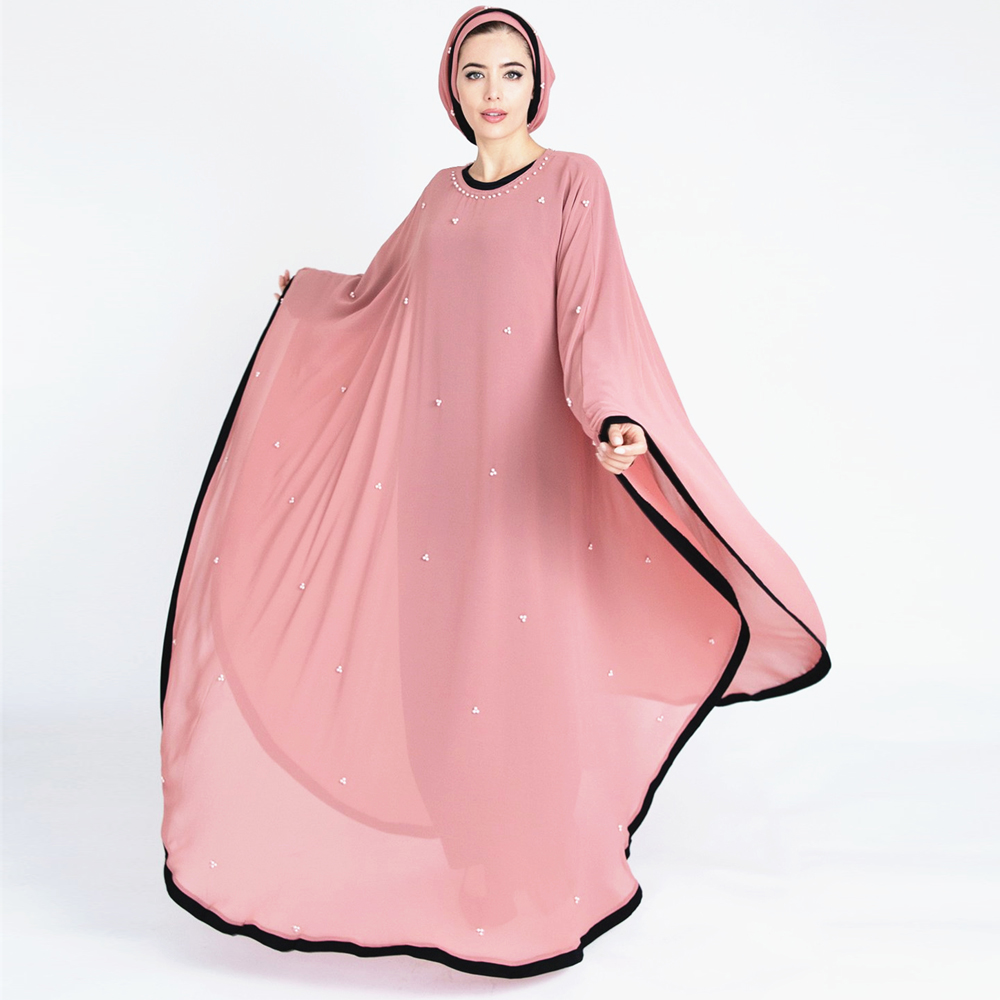 Elegant Abaya Adorned with Beads and Hand Embroidery