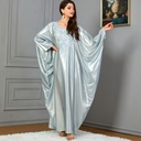Arabic Abaya with Batwing Sleeves and Luxurious Embroidery in an Eastern Style.