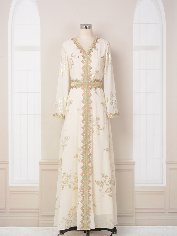 Muslim Robe Women's Bronzing Embroidery 