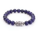 Stylish Stretch Bracelet with Prayer Wheel and Stone Beads