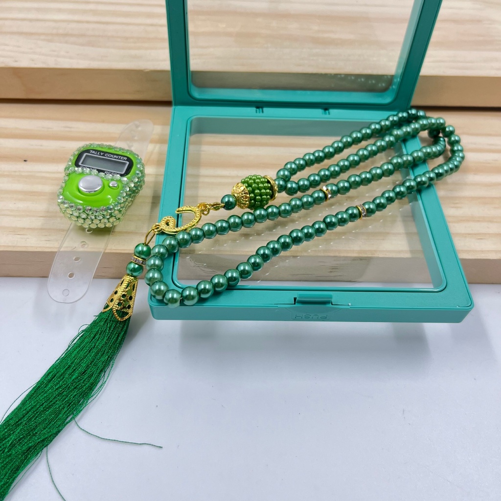 Elegant Decorated Islamic Tasbih Prayer Beads in a Gift Box