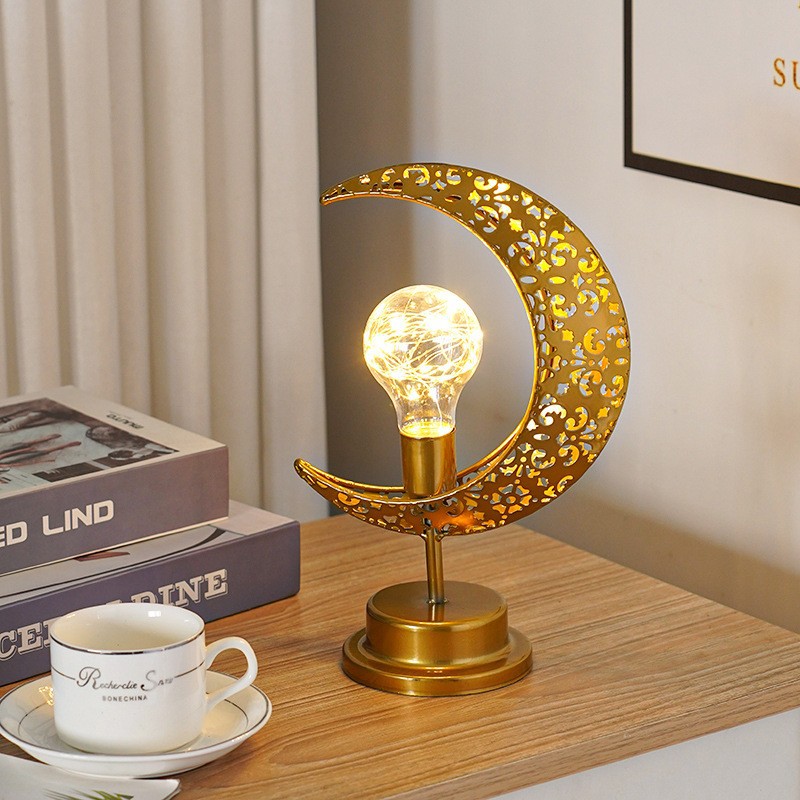 Creative LED Iron Lamp with a Unique Moon Design