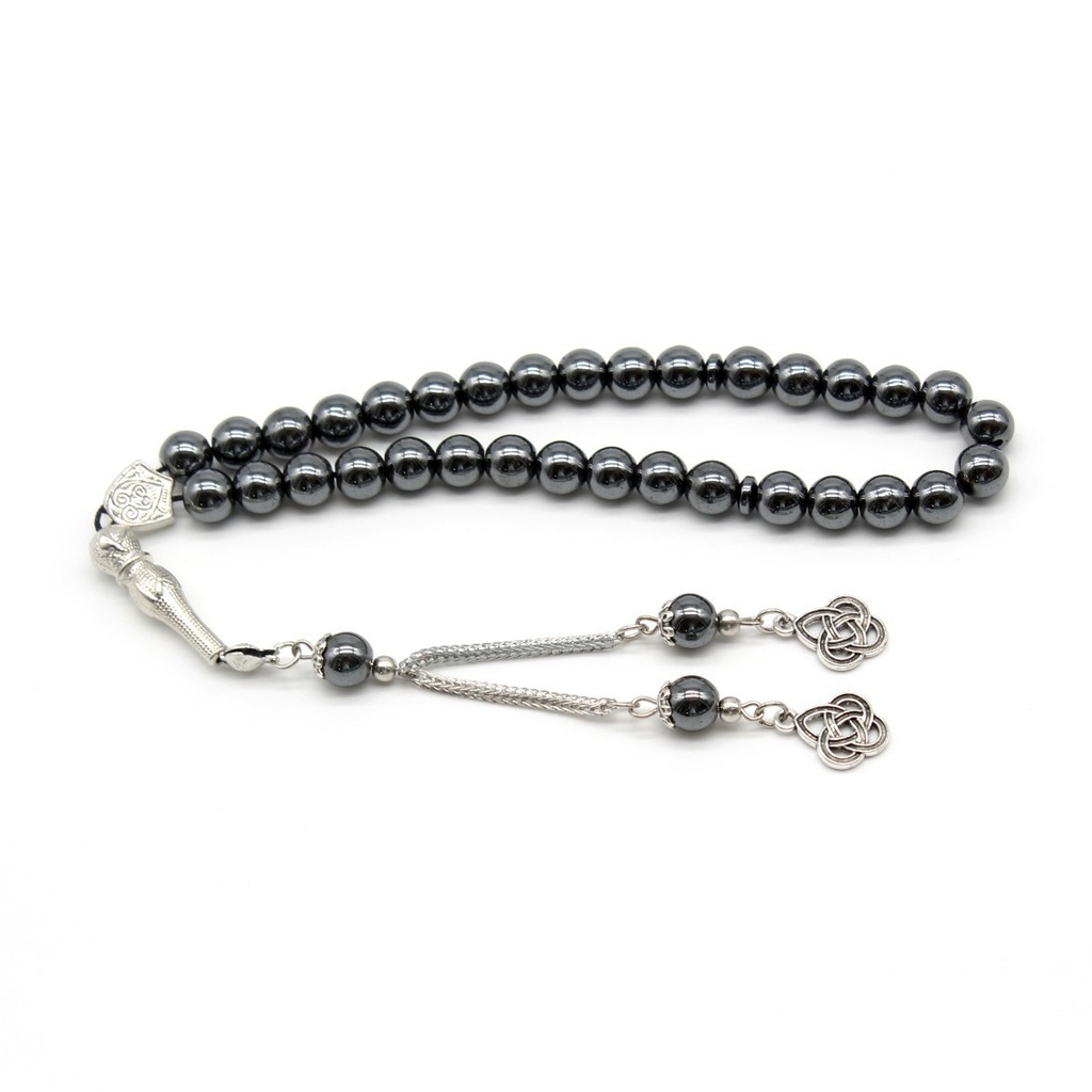 Luxurious Islamic Tasbeeh Made of Hematite Stone with an Elegant Arabic and Turkish Design 