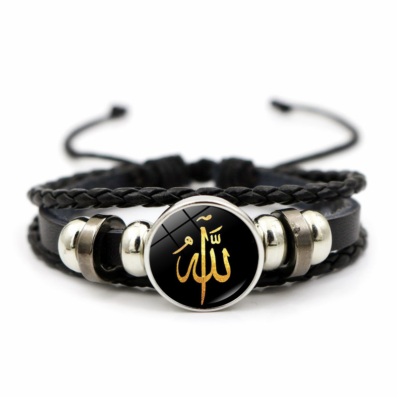 Hand-woven bracelet with an elegant and attractive design featuring a religious touch