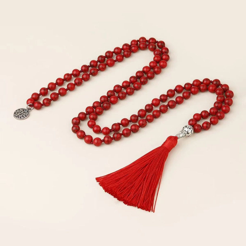 Natural Volcanic Rock, Tiger's Eye, Agate, and Turquoise Beaded Tasbih with Elegant Tassel