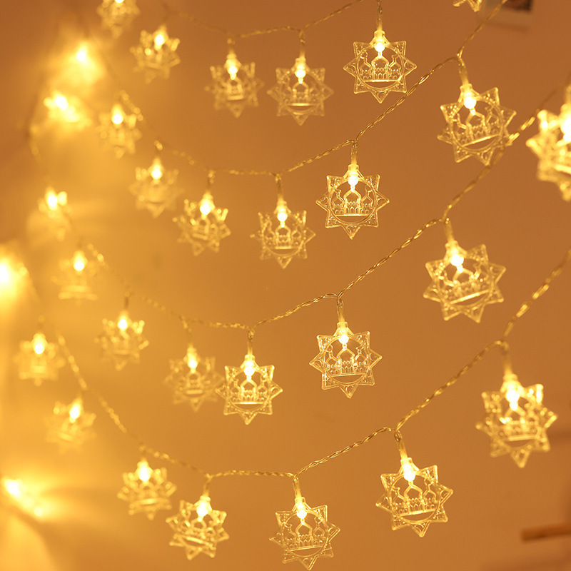 Ramadan LED string lights with a moon and castle design, perfect for festive decorations and home décor