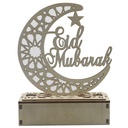 زينة رمضان بتصميم هلال مزخرف بحروف مجوفة وإضاءة LED جميلة