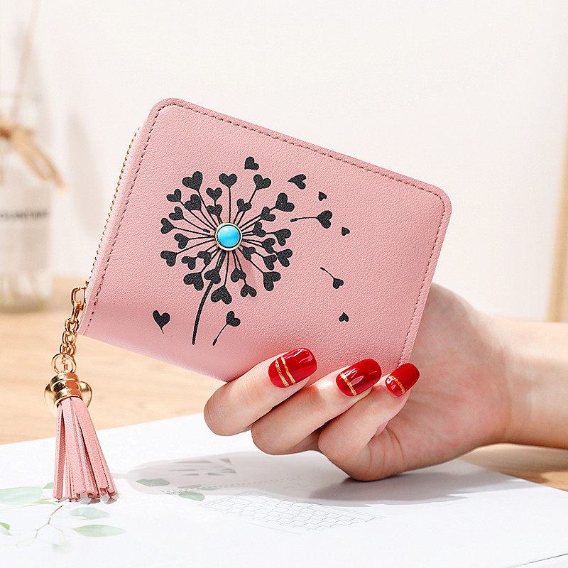 A stylish and functional women's wallet with a sleek, compact design, featuring a secure zipper and multiple card slots