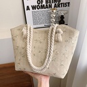 New Elegant Straw Shoulder Bag – Lace Design, Large Capacity, Fashionable Women's Handbag