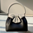 Elegant Pleated Women's Bag with a Contrast Color Design and Bow Accent