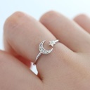 Fashion Personality Star Moon Ring Women