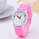 Trendy Quartz Watch with Explosive Silicone Strap and Artistic Painted Design