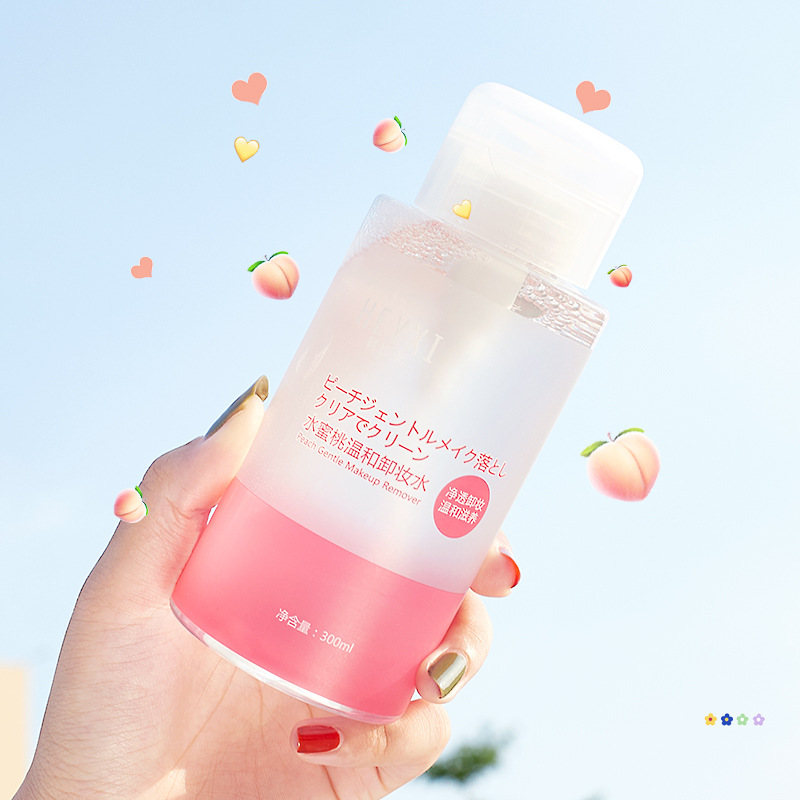 Peach Cleansing Water – Gentle Eye & Lip Makeup Remover with a Refreshing Formula 