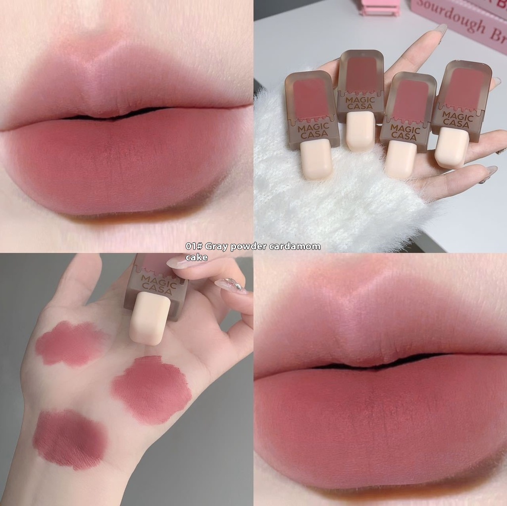 Velvet matte lip gloss with a misty touch and long-lasting wear