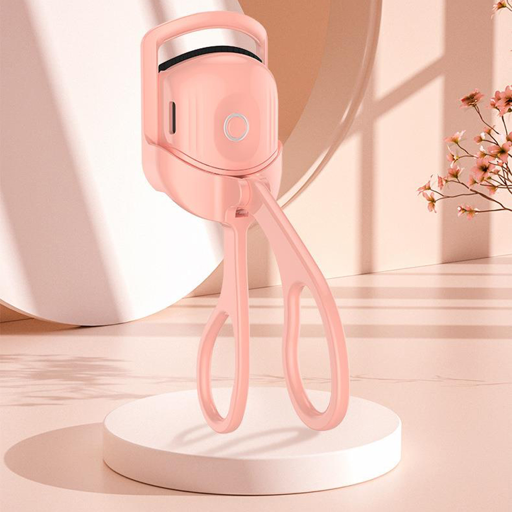 Portable rechargeable electric eyelash curler for long-lasting thermal curling and a stunning look