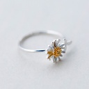 Small Ring with Daisy and Leaf Design