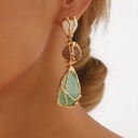 Elegant earrings combining acrylic and alloy materials, featuring a geometric water drop design