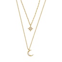 A stunning double-layer necklace featuring a celestial moon design, perfect for adding an elegant touch to your look