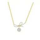 925 Sterling Silver Bow Women's Necklace – Elegant and Luxurious Style