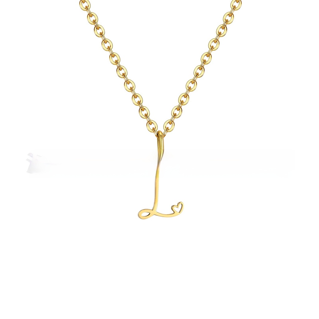 Stainless Steel Necklace with 26 Letters and an Elegant Design