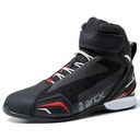 Motorcycle racing boots with a sturdy and weather-resistant design