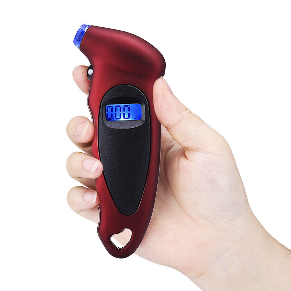High-Precision Portable Digital Tire Pressure Gauge – LCD Backlit Display, Ideal for Monitoring Air Pressure in Cars and Motorcycles
