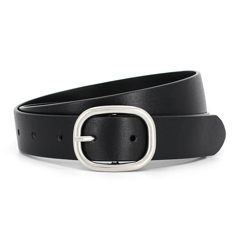 High-Quality Genuine Leather Women's Belt with Pin Buckle