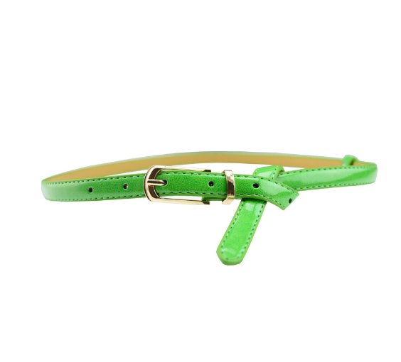 Elegant Women's Belt in Glossy PU Leather with Pin Buckle Design 