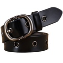 Premium Leather Belt for Women – Two-Layer Cowhide with Metal Pin Buckle