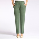 Casual ice silk pants with a high elastic waist – elegant and practical design, perfect for everyday wear
