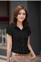 White Cotton Short-Sleeved Women's Shirt – Stylish and Practical for Your Daily Look
