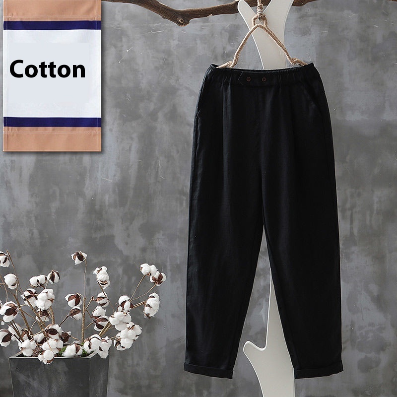 Loose-fit casual pants with a comfortable design, made from a cotton-linen blend — perfect for stylish, practical, and versatile everyday looks