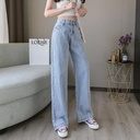 A stylish and modern denim pants design, featuring a high waist and a wide, straight-leg cut that offers a relaxed fit and a refreshed contemporary look