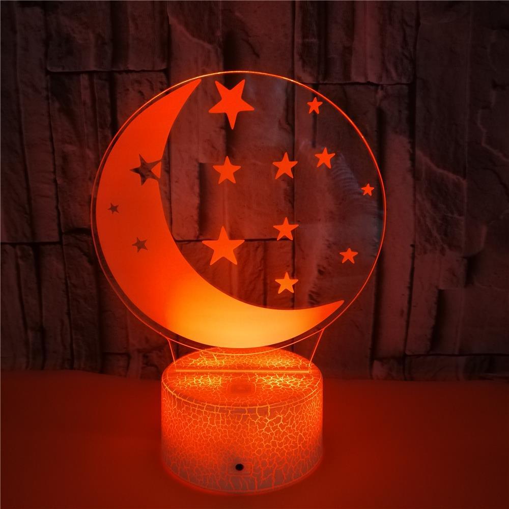 3D Moon LED Table Lamp | Ramadan Decoration & Elegant Home Décor 