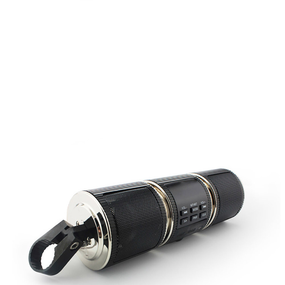 High-quality stereo speaker for motorcycles, equipped with a powerful amplifier and Bluetooth technology, delivering an immersive audio experience while riding