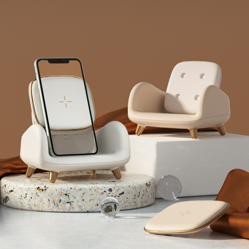 Sofa Chair with Wireless Fast Charger in a Modern, Elegant, and Advanced Design
