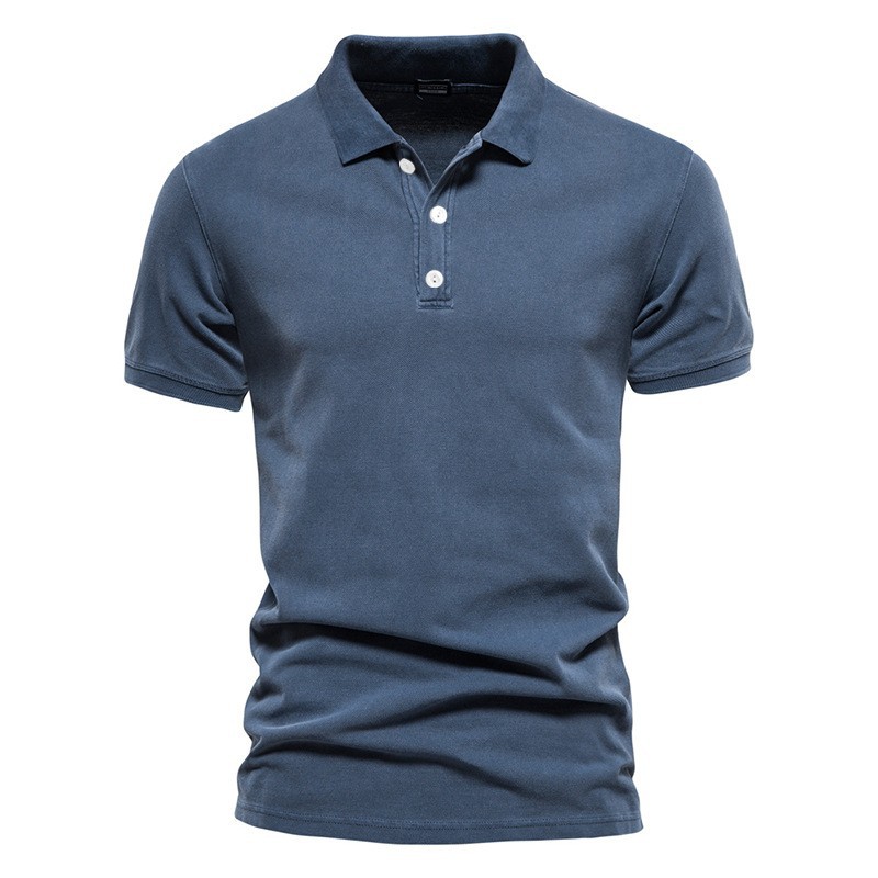 Men’s Shirt with a European and American Touch – featuring a stylish and practical design, made from durable twill fabric, with a classic lapel collar and short sleeves, perfect for sporty and casual looks
