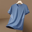 Men’s Short-Sleeve Shirt made from Ice Silk Fabric – Lightweight, breathable, and quick-drying with a stylish design and comfortable round neck
