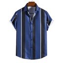Shine with a modern look in this new men's casual shirt, designed with short sleeves and an elegant striped pattern