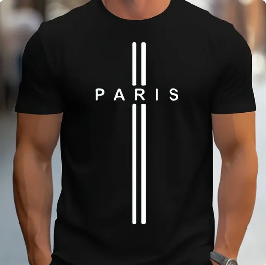 Men’s slim-fit casual T-shirt with a modern printed design — stylish and practical for everyday wear