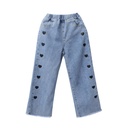 Girls' wide-leg jeans with a stylish design, offering a modern and comfortable look suitable for various everyday occasions