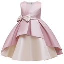 Elegant sleeveless A-line girls' dress with a large bow and color-block design — perfect for parties, evening events, and performances with a charming princess look