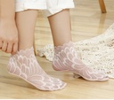 Women's Short Mesh Lace Socks – Solid Color, Cotton Bottom, Breathable