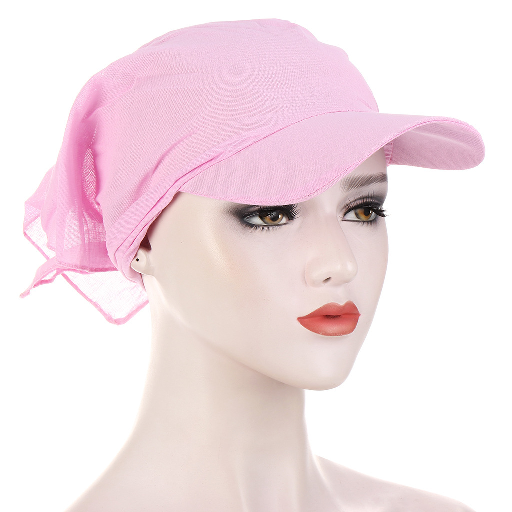 Classic Solid-Color Square Scarf Hat with Multicolor Paisley Print