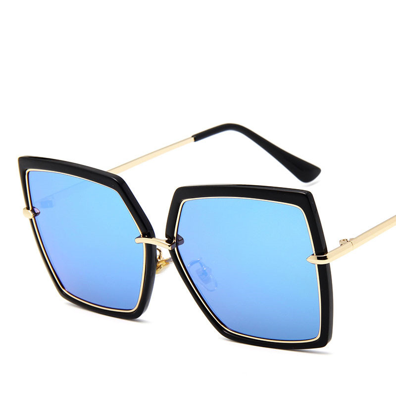 Reflective Women's Sunglasses with Metal Frame – Classic Design