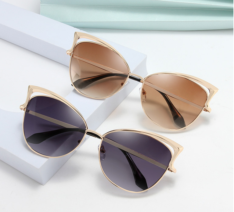 Colorful Cat Eye Sunglasses – European and American Style with a Stylish Metal Frame