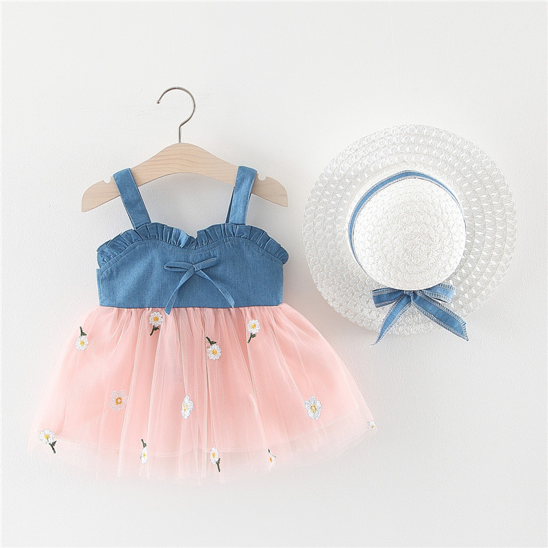 Girls' Dress with a Denim and Tulle Mix Design – A Modern Feminine Touch